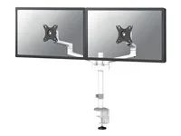 Montážní sada (kloubové rameno) - plný pohyb - pro 2 monitory - ocel - bílá - velikost obrazovky: 17"-27" - upevnitelné na stůl