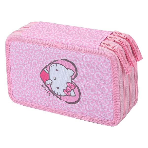 Trojpatrové pouzdro na tužky BAAGL Hello Kitty Sweet Leopard