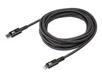 Kabel Lightning - USB-C s piny (male) do Lightning s piny (male) - 3 m - černá