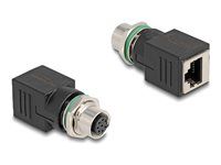 M12 Adapter A-coded 8 pin female to RJ45
