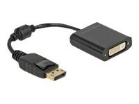 Kabel adaptéru - DisplayPort (M) s jazýčkem do DVI-I (F) šroubovací - DisplayPort 1.1 - 15 cm - pasivní - černá