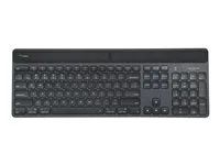 Klávesnice - udržitelné získávání energie - full size - antibakteriální - podsvícení - bezdrátový - Bluetooth 5.0 - QWERTY - španělská - černá - recycled packaging