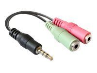 Audio adaptér - mini-phone stereo 3.5 mm s piny (male) do mini-phone stereo 3.5 mm se zdířkami (female) - 12 cm