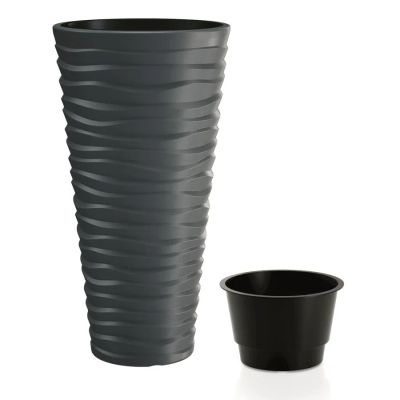 Květináč SAND SLIM antracit 29,6 cm
