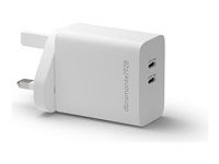 Síťový adaptér - 45 Watt - 4.05 A - 2 výstupní konektory (USB-C) - bílá - Velká Británie