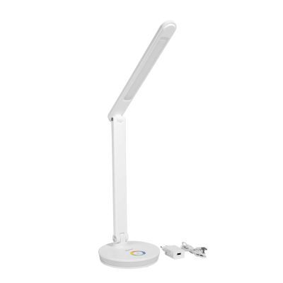 Platinet PDL400RGBW stolní LED lampa 12W stmívatelná, dotykové ovládání, USB port, bílá
