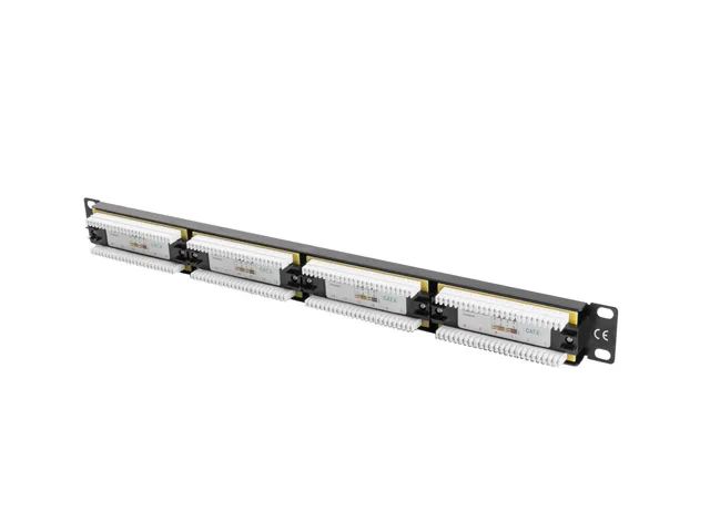 Lanberg patch panel 24 portů 1U 19" CAT.6 utp černý