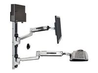 Montážní sada pro systémovou jednotku / monitor / klávesnici - sezení a stání - montáž na stěnu - až do 42" - leštěný hliník, černá