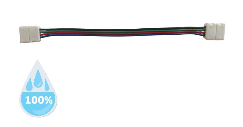 Spojka nepájivá pro RGB LED pásek 5050 30,60LED/m 10mm s vodičem, voděodolný IP68
