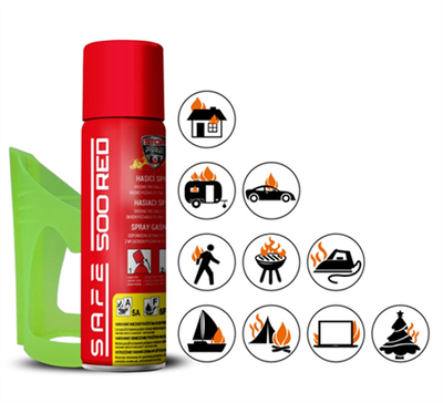 Hasební sprej SAFE 500 RED 500ml pěny + držák 50F