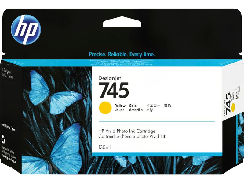 HP 745 inkoustová náplň žlutá, F9J96A