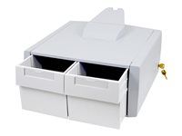 Upevňovací komponent (modul se 2 zásuvkami) - uzamykatelný - zdravotní - šedá, bílá - lze připevnit na vozík