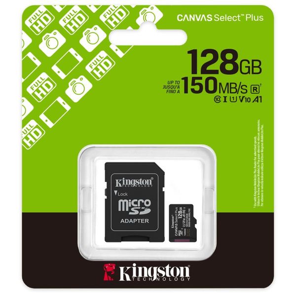 KINGSTON CANVAS Select Plus, Micro SDXC 128GB+A