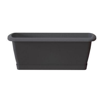 Květináč s miskou RESPANA SET antracit 39,2cm
