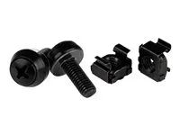 50 Pack - 12mm Rack Screws and Cage Nuts - Black (CABSCREWM6B) - Šrouby a matice pro regál - černá - pro P/N: RACK-18U-20-WALL-OA, RACK-21U-20-WALL-OA, RACK-24U-20-WALL-OA, RK12OD2, RK3236BKF