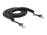 Delock - Patch kabel - RJ-50 (M) do RJ-50 (M) - 3 m - 5 mm - CAT 5e - spirálový - cerná