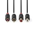 Kabel 2x Cinch konektor/2x Cinch zdířka 2m NEDIS CABW24205AT20
