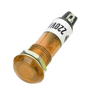 Kontrolka kulatá 230V se žhavicí, žlutá do otvoru 10mm HADEX