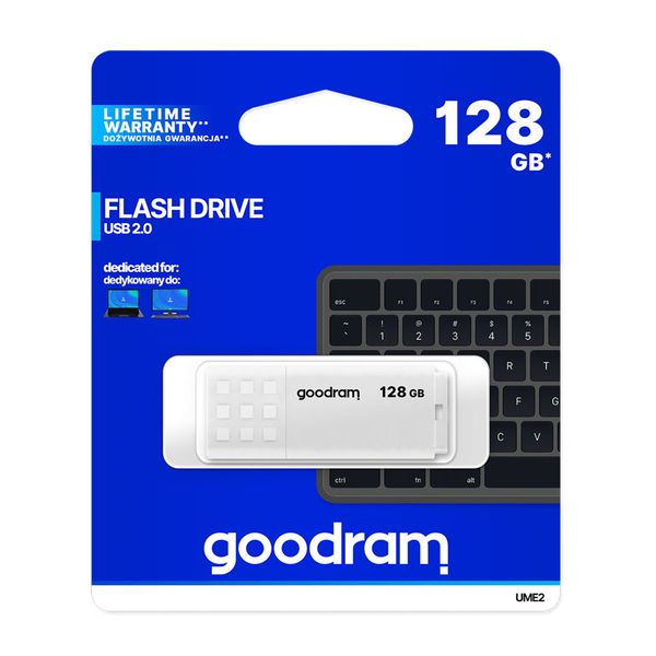 Flash disk GOODRAM USB 2.0 128GB bílý