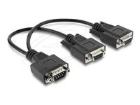 Delock - Serial splitter - DB-9 (M) s maticemi do DB-9 (F) s šrouby - 25 cm - cerná