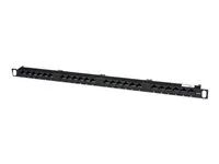 Startech 24 Port 0.5U Cat5e Patch Panel - RJ45 Ethernet Rack Mount Cat 5e 110 Patch Panel - Rackmount Network Patch Panel (PANELHU24) - Propojovací panel - CAT 5e - 24 porty - pro P/N: RACK-18U-20-WALL-OA, RACK-21U-20-WALL-OA, RACK-24U-20-WALL-OA, RK3236BKF, WALLMOUNT4