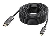 VISION - Kabel adaptéru - USB-C s piny (male) do HDMI s piny (male) - 50 m - optické vlákno - cerná - podpora 4K60 Hz (3840 x 2160), aktivní