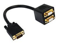 M/F Dual Monitor Video Cable Splitter (VGASPL1VV) - Rozdělovač VGA - HD-15 (VGA) (M) do HD-15 (VGA) (F) - 30 cm - černá - pro P/N: DP2VGAMM6, DP2VGAMM6B, HD2VGAMM6, MXT101MM