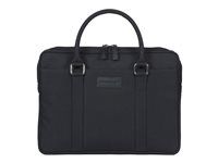 Brašna na notebook - 14" - černá, kování s povrchovou úpravou stříbra