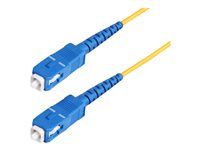 Startech 30m (98.4ft) SC to SC (UPC) OS2 Single Mode Simplex Fiber Optic Cable, 9/125µm, 40G/100G, Bend Insensitive, Low Insertion Loss, LSZH Fiber Patch Cord - Patch kabel - jednoduchý režim SC/UPC (M) do jednoduchý režim SC/UPC (M) - 30 m - 30 m - 2 mm - optické vlákno - simplex - 9 / 125 mikron - OS1/OS2 - neobsahuje halogen, pasivní, dvousmerný - žlutá