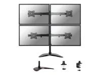 Stojan - plný pohyb - pro 4 LCD displeje - černá - velikost obrazovky: 10"-27" - stolní stojan, upevnění svorkou, průchodka, upevnitelné na stůl