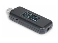 USB-C tester napájení - digitální multimetr, obousměrný - černá