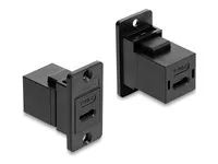 Delock - USB adaptér - USB-C (F) do USB-C (F) - USB 2.0 - montáž na panel - cerná
