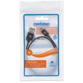 MANHATTAN Kabel, USB-A/USB-C, 0,5 m, černý