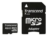 Paměťová karta flash (adaptér microSDHC - SD zahrnuto) - 4 GB - Class 10 - 133x - microSDHC