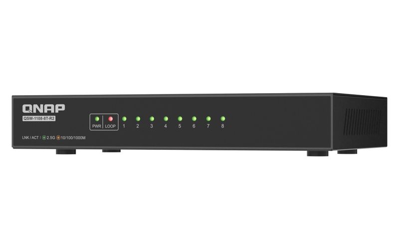QNAP switch QSW-1108-8T-R2 (8x 2,5GbE port, pasivní chlazení, podpora 100M/ 1G/ 2,5G)