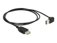 Prodlužovací šňůra USB - USB (F) do USB (M) - USB 2.0 - 1 m - 90° konektor - černá