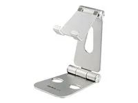 Startech Phone and Tablet Stand, Foldable Universal Mobile Device Holder for Smartphones & Tablets Adjustable Multi-Angle Ergonomic Cell Phone Stand for Desk Portable, 4in to 13in - Foldable Phone Holder (USPTLSTND) - Stojan pro desktop pro mobilní telefon, tablet - až 13" - stríbrná - pro P/N: DK30CHPH