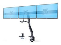 Montážní sada - nastavitelné rameno - pro 3 LCD displeje - držák pro tři monitory - plast, hliník, ocel - černá - velikost obrazovky: 17"-27" - upevnitelné na stůl