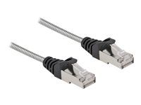 Patch kabel - RJ-45 (M) do RJ-45 (M) - 2 m - 4.9 mm - U/FTP - CAT 6a - neobsahuje halogen, lisovaný, provedení bez hrbolků - stříbrná