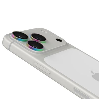 Glass Elite Anti-Reflective Camera Rings pre Apple iPhone 18 Pro Max / 18 Pro – Iridescent