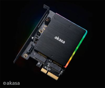 AKASA adaptér M.2 do PCIex s chladičem RGB