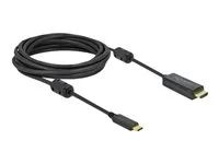 Kabel video/audio - USB-C s piny (male) do HDMI s piny (male) - 5 m - černá - podporuje 4K, aktivní
