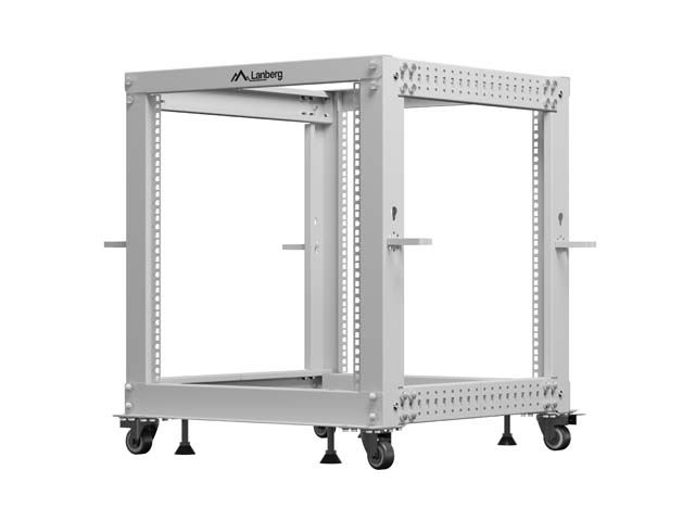 Lanberg otevřený rack 19" 12U 600x600-1100 nastavitelný šedý