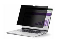 Filtr pro zvýšení soukromí k notebooku (horizontální) - dvoucestné - odstranitelné - lepicí, závěsné záložky, otočné závěsy - 13.3" - černá