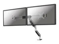 Montážní sada - plný pohyb - pro 2 LCD displeje - stříbrná - velikost obrazovky: 10"-27" - upevnění svorkou, průchodka, upevnitelné na stůl