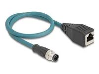 M12 Adapter Cable A-coded 8 pin male to