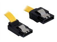 Kabel SATA - Serial ATA 150/300 - SATA (F) do SATA (F) - 20 cm - opatřený západkou, úhlový konektor, přímý konektor - žlutá