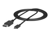 StarTech 6ft/1.8m USB C to DisplayPort 1.2 Cable 4K 60Hz, USB-C to DisplayPort Adapter Cable HBR2, USB Type-C DP Alt Mode to DP Monitor Video Cable, Works with Thunderbolt 3, Black - USB-C Male to DP Male - Kabel DisplayPort - USB-C (M) do DisplayPort (M) - Displayport 1.2/Thunderbolt 3 - 1.8 m - podpora 4K60 Hz (3840 x 2160) - cerná - pro P/N: TB33A1C, TB3DK2DPPD, TB3DK2DPPDUE, TB3DK2DPW, TB3DK2DPWUE, TB3DKDPMAW, TB3DKDPMAWUE