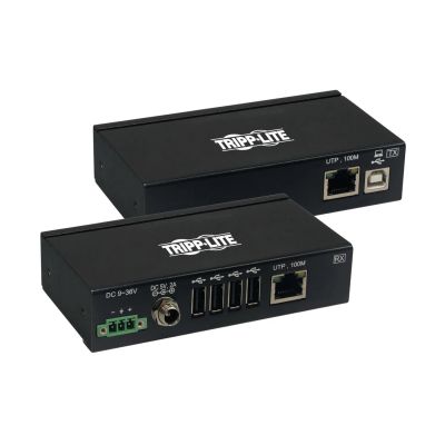 Extender, 4-port USB 2.0 přes Cat6, ESD ochrana, PoC, průmyslový, možnost montáže, 100mm