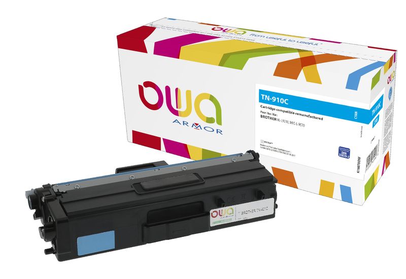 OWA Armor toner kompatibilní s Brother TN-910C, 9000st, modrá/cyan